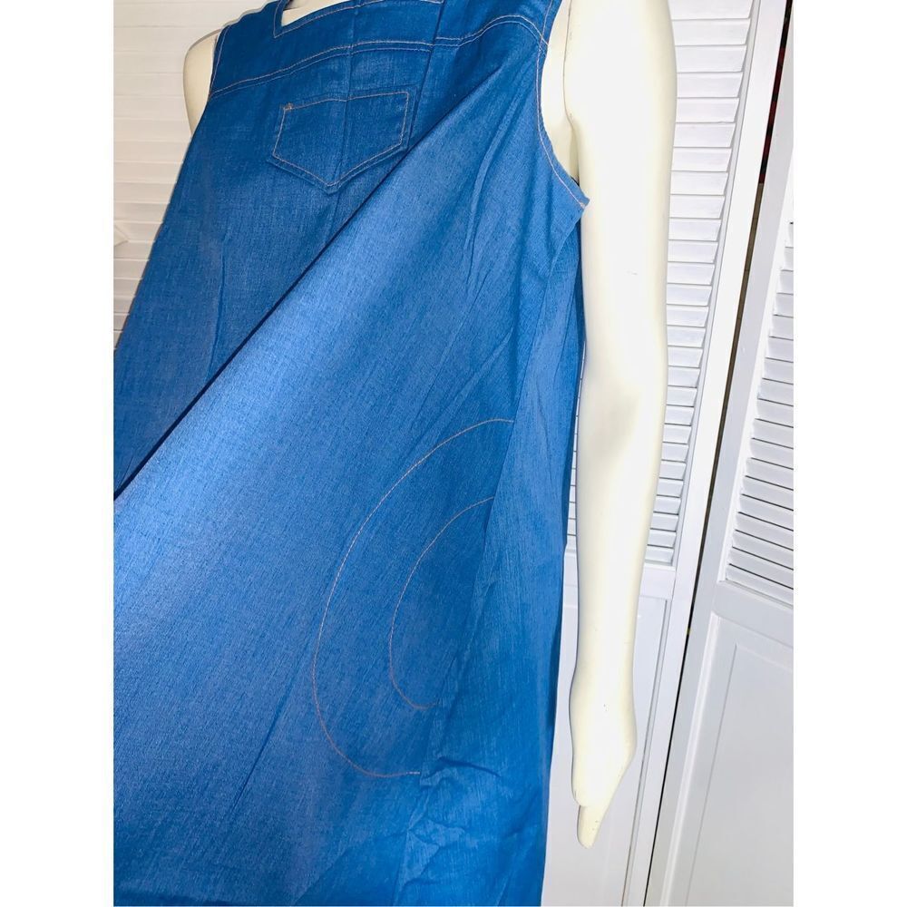 Vintage Loungees Blue Shift Dress Size Large - Picture 6 of 16